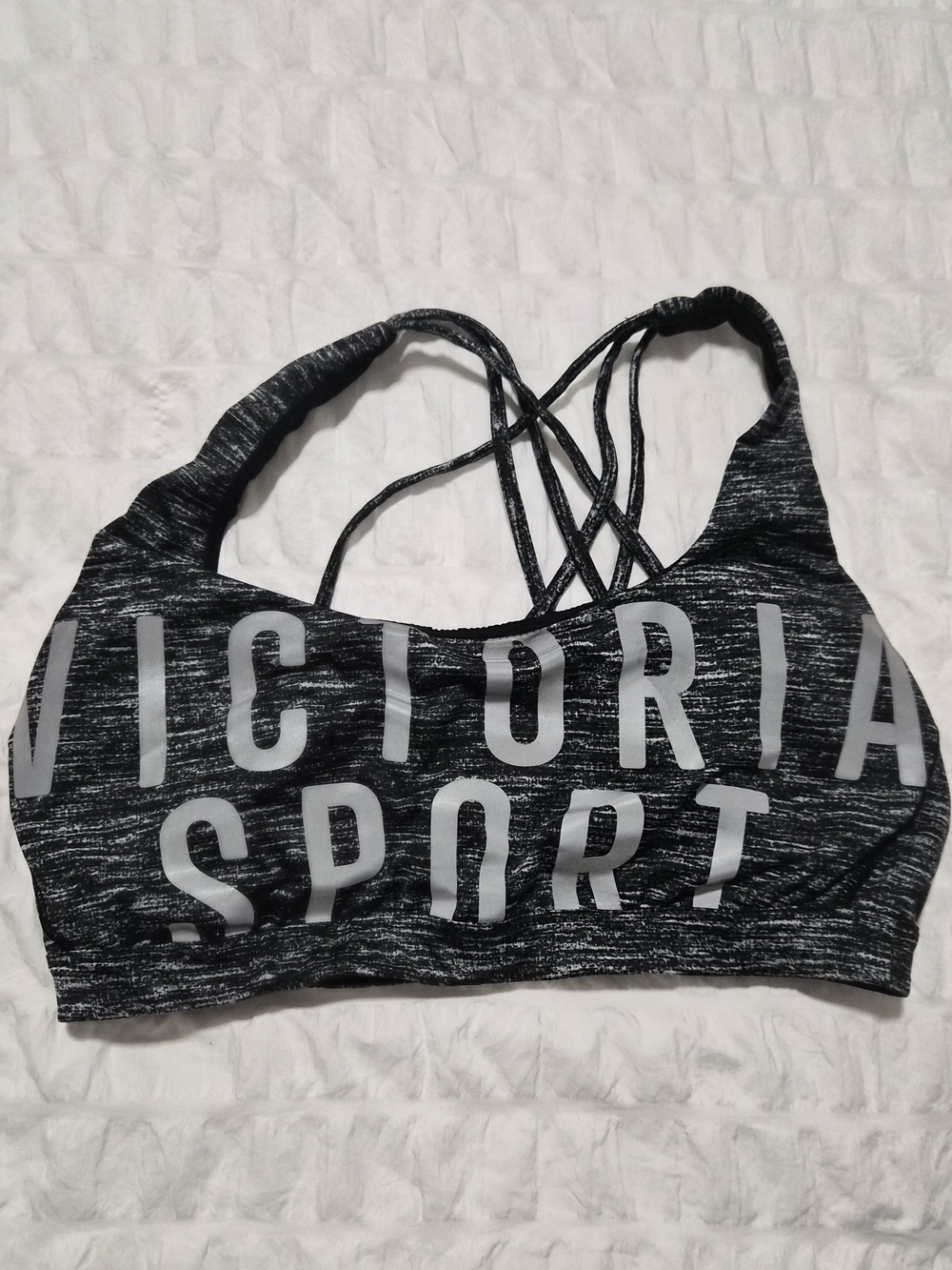 Victoria's Secret Black Marl Strappy Sports Bra